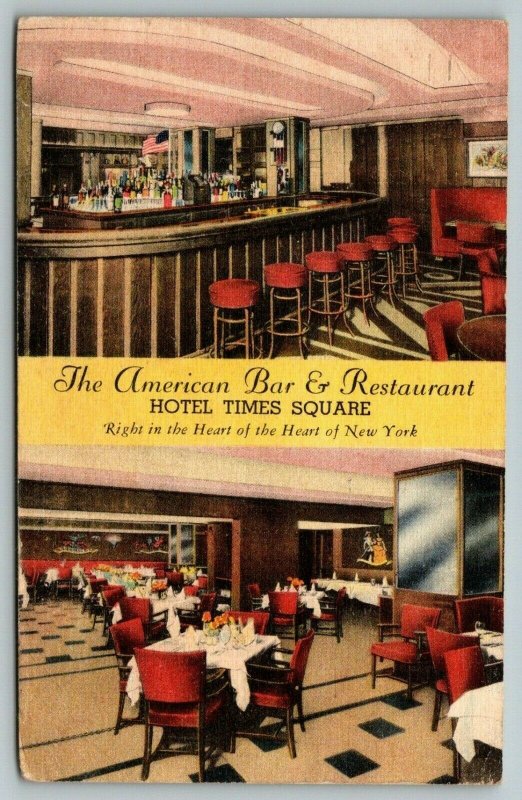 New York CityHotel Times SquareAmerican BarStoolsRestaurantDining49 Linen