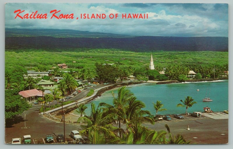 Kailua Kona Hawaii~Aerial View Of The Island~Standard Chrome Postcard