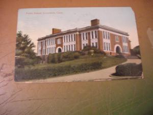 1913 PUBLIC SCHOOL GREENWICH CONN POSTCARD