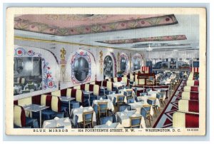 1946 Blue Mirror Fourteenth Street N.W Dining Room Washington D.C. Postcard