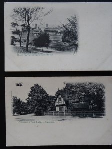 London 2 x GREENWICH Royal Naval College & Park Lodge c1902 UB Postcard by PS&V