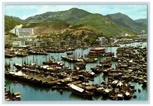 c1970's Aberdeen The Famous Fishing Area Of Hong Kong Vintage Postcard