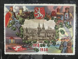 Mint Czechoslovakia 1938 Postcard 20th Anniversary of Republic