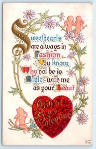 VALENTINE Greeting ~ SWEETHEARTS ARE ALWAYS in FASHION c1910s Postcard