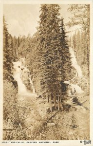 Montana Twin Falls Glacier National Park 1930s Postcard RPPC 24-7997