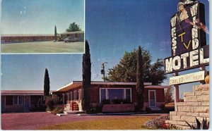 FORT STOCKTON, TX Texas   WEST WIND MOTEL  c1950s Car Roadside Pecos County