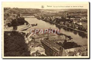 Old Postcard Namur City View And Confluence Sambre and Meuse From