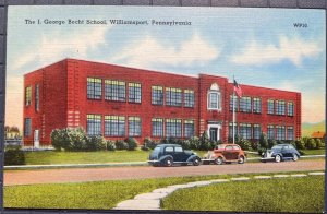 Vintage Postcard 1930-1945 J. George Becht School Williamsport Pennsylvania