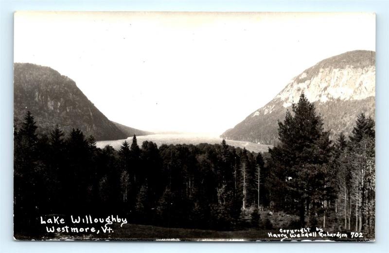 Postcard VT Westmore Lake Willoughby RPPC Harry Wendall Richardson Photo J5