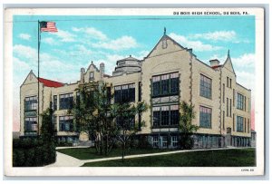 1934 US Flag, Front View, Du Bois High School, Du Bois, Pennsylvania PA Postcard