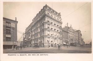 E5/ Hartford Connecticut Real Photo RPPC Postcard c1930s Insurance Company Main