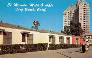 EL MIRADOR MOTEL & APTS Long Beach, California Roadside 1960s Vintage Postcard