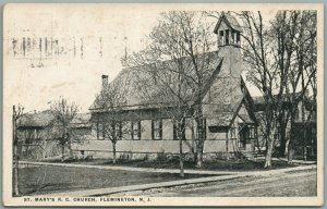 FLEMINGTON NJ ST.MARY'S R.C. CHURCH ANTIQUE POSTCARD