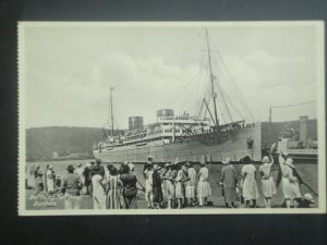 Mint Vintage Berthing Mail Boat, Durban South Africa RPPC