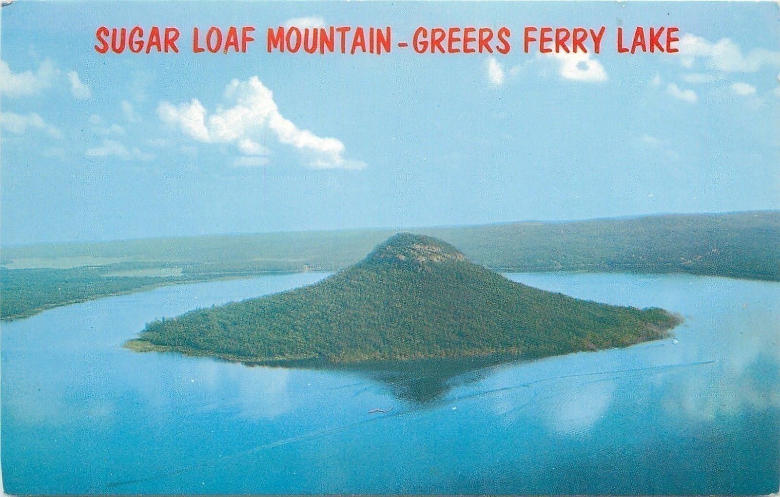 Heber Springs Arkansas Sugar Loaf Mountain On Greers Ferry Lake 1960s Postcard Hippostcard