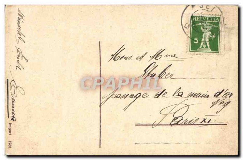 Old Postcard Fancy Butterfly Easter