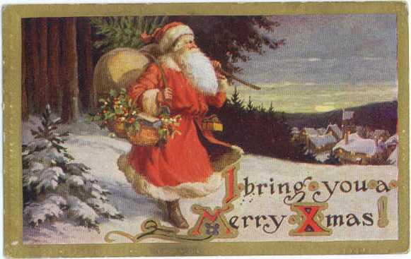 D/B A Walking Santa Claus 'I brings you a Merry Christmas!'