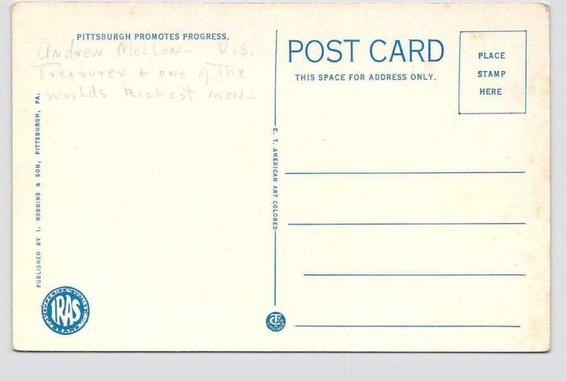 PPC POSTCARD PENNSYLVANIA PITTSBURGH R.B. MELLON RESIDENCE EXTERIOR VIEW 