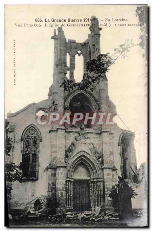 Old Postcard Church Gerbeviller
