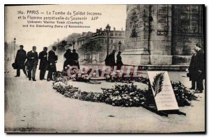 Postcard Old Paris Tomb of the Unknown Soldier and the perpetual flame of Rem...