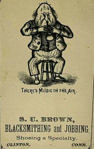 SU Brown Blacksmith Jobbing Horseshoe Clinton CT 'Music in the Air' 1880s