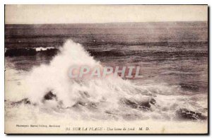 Old Postcard On the Beach A groundswell