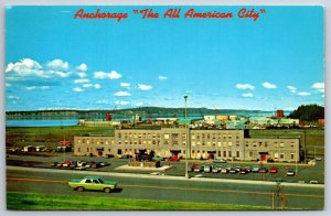 Anchorage Alaska~View Looking North Showing Railroad Depot & Dock Area~Postcard