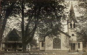 Milton Junction WI Church & Parsonage c1910 Real Photo Postcard