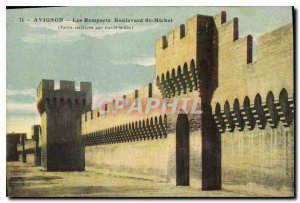 Postcard Old Avignon Ramparts Boulevard St Michel