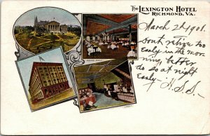 1908 Richmond Virginia VA Lexington Hotel Multiview UDB Vintage Postcard 