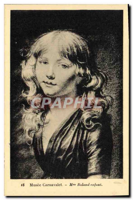 Old Postcard Musee Carnavalet Madame Roland child