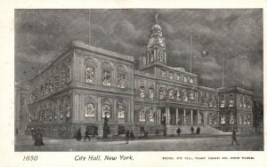 Vintage Postcard 1920's City Hall Government Service Building New York City NY