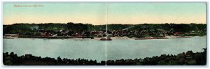 c1910's Bird's Eye View Of Madison Indiana And Ohio River Antique Postcard