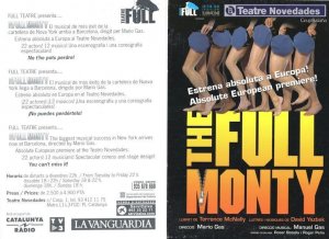 The Full Monty RARE Teatre Spanish European Premiere Advertising Postcard