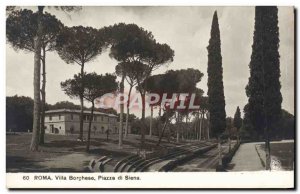 Old Postcard Roma Villa Borghese Piazza Di Siena