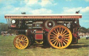 1934 Fowler Showmans Supreme SJ Wharton Steam Tractor Chrome Postcard Unused