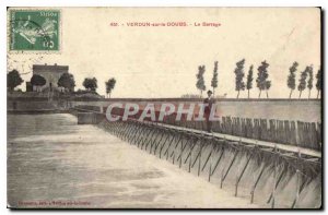 Old Postcard Verdun sur le Doubs Dam