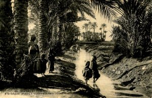 Algeria - L'Oued Province. Young Arabs Crossing Canal