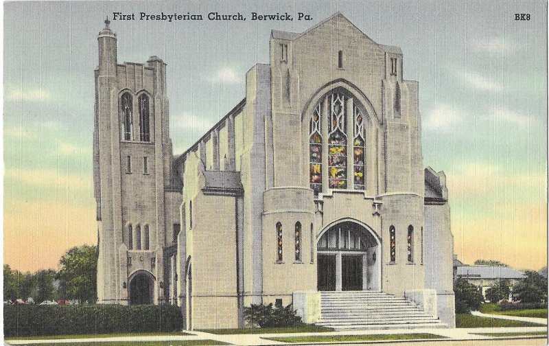 First Presbyterian Church Berwick Pennsylvania Mailed 1952