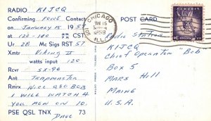 Vintage Postcard 1959 K9IMQ Red Alert David Brown Chicago 44 Illinois IL