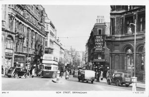 BR97264 new street birmingham real photo tramway double decker  uk
