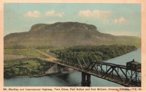Postcard 1920's  Mt. Mackay & International Highway Port Arthur Fort William CAN