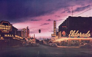 Vintage Postcard Golden Nugget Sunset Saloon Hotel Apache Las Vegas Nevada NV