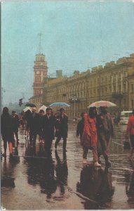 Russia Leningrad Nevsky Avenue Vintage Postcard 03.77