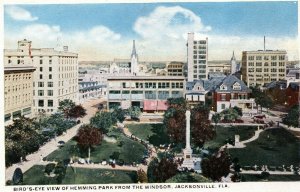 VTG 1930s Birds Eye View Hemming Park Windsor Jacksonville Florida FL Postcard