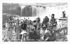 Real Photo Indian In Costumes at Celilo Falls OR