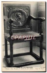 Old Postcard Musee des Arts Decoratifs chair has arms Legs Peyre