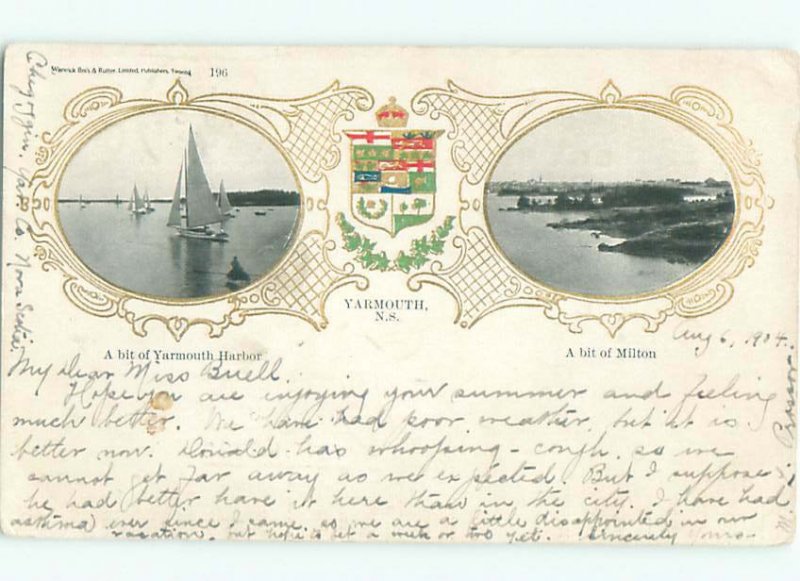 1904 TWO VIEWS ON ONE POSTCARD Yarmouth Nova Scotia NS AF4895