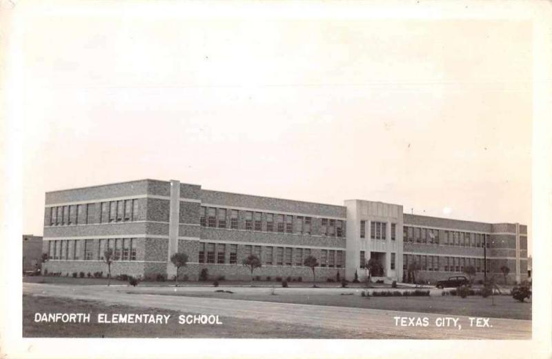 Texas City Texas Danforth Elementary School Real Photo Postcard JA4742442