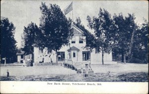 Tolchester Beach Maryland MD New Bath House c1910 Postcard